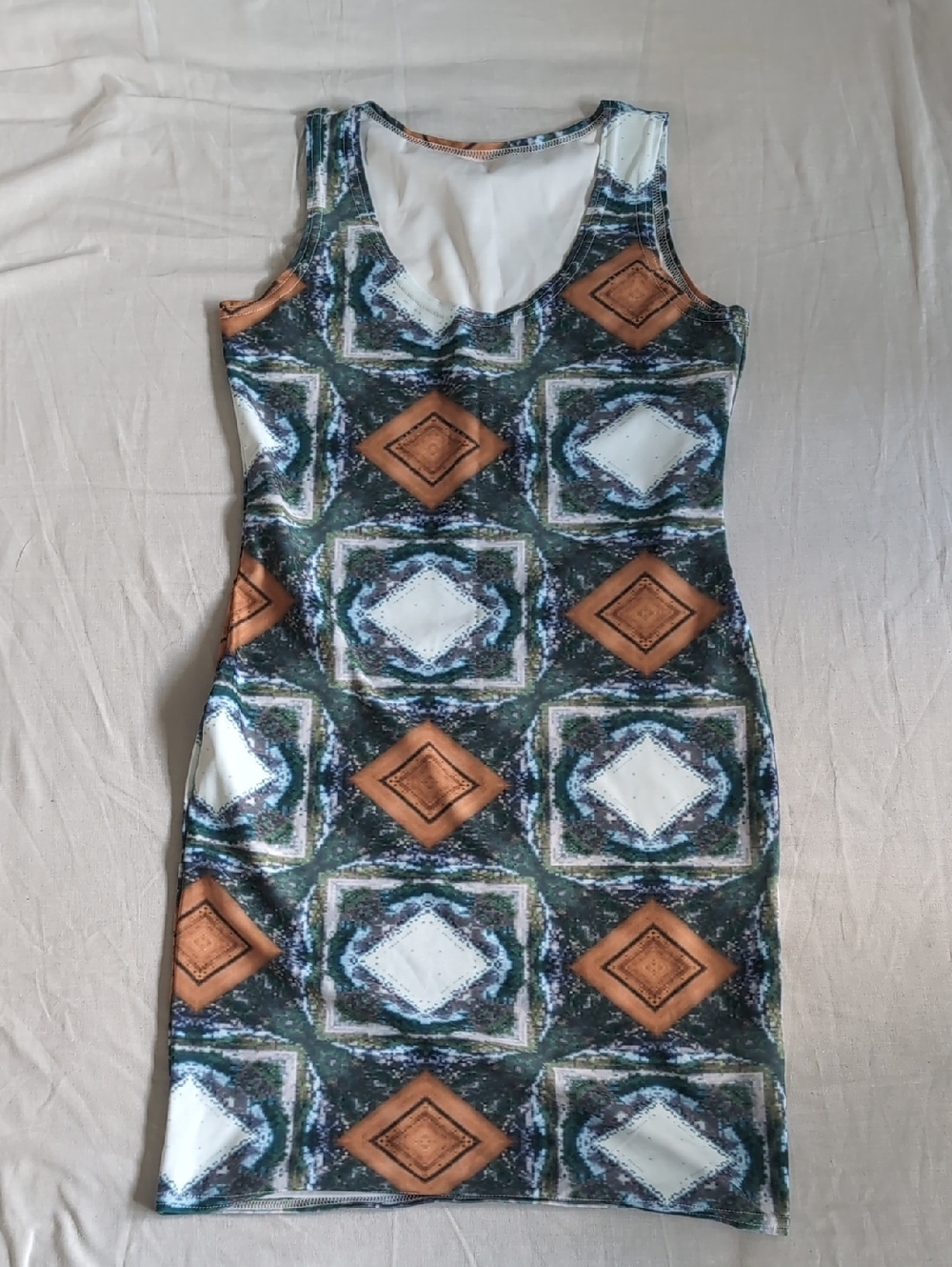 Sleeveless Geometric Print Mini Dress